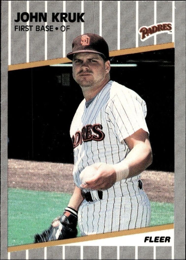 John Kruk 1989 Fleer #309 Baseball Trading Card - Front 1989 Fleer John Kruk #309 baseball trading card front