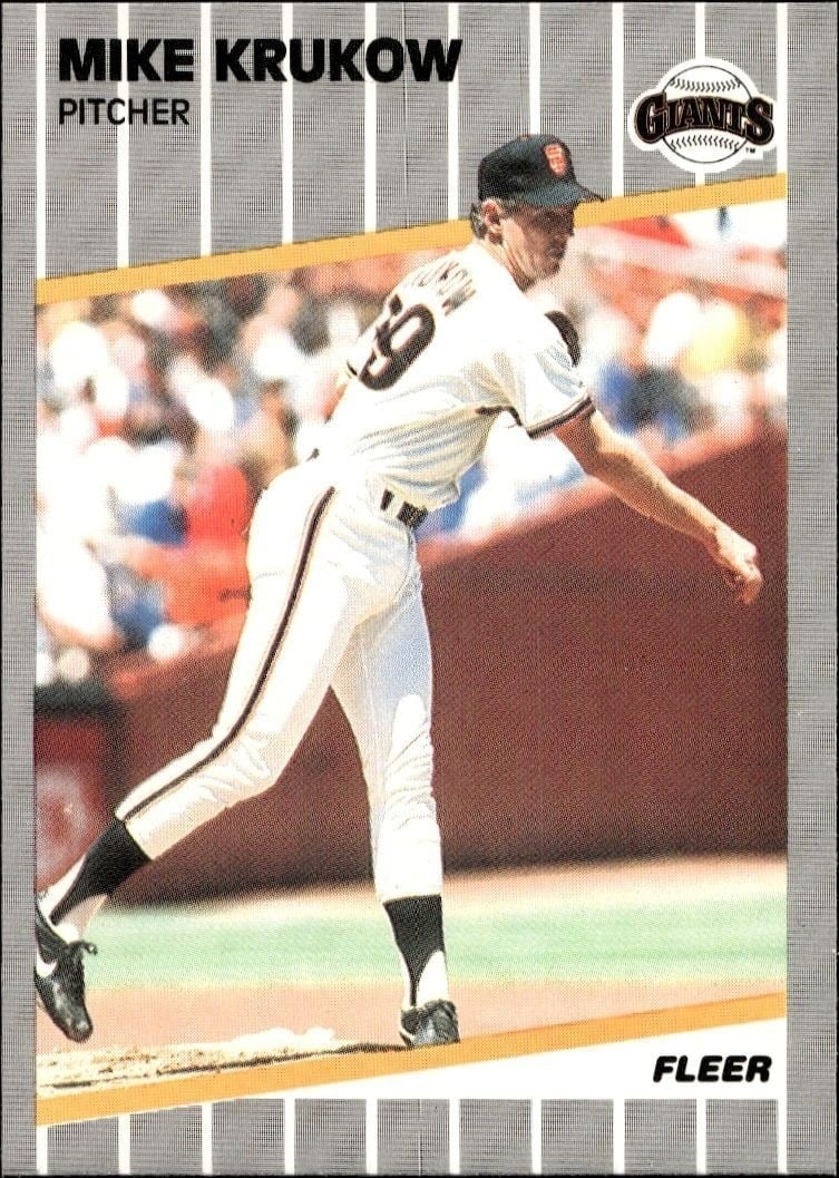 Mike Krukow 1989 Fleer #331 Baseball Trading Card - Front 1989 Fleer Mike Krukow #331 baseball trading card front