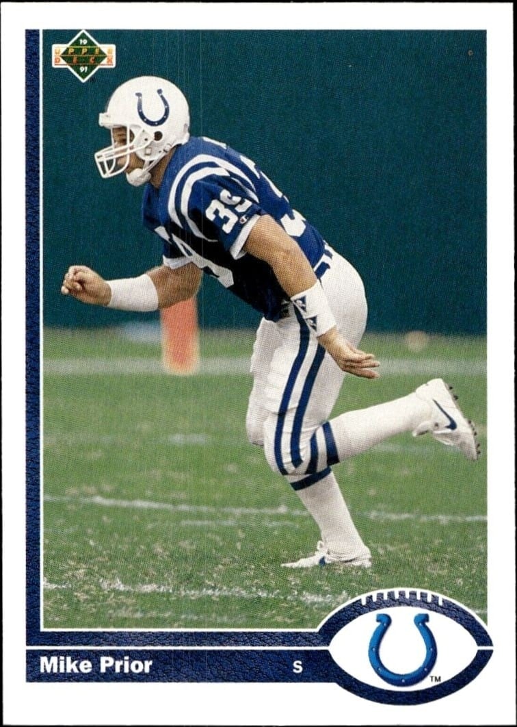 Mike Prior 1991 Upper Deck #569 Football Trading Card - Front 1991 Upper Deck Mike Prior #569 football trading card front