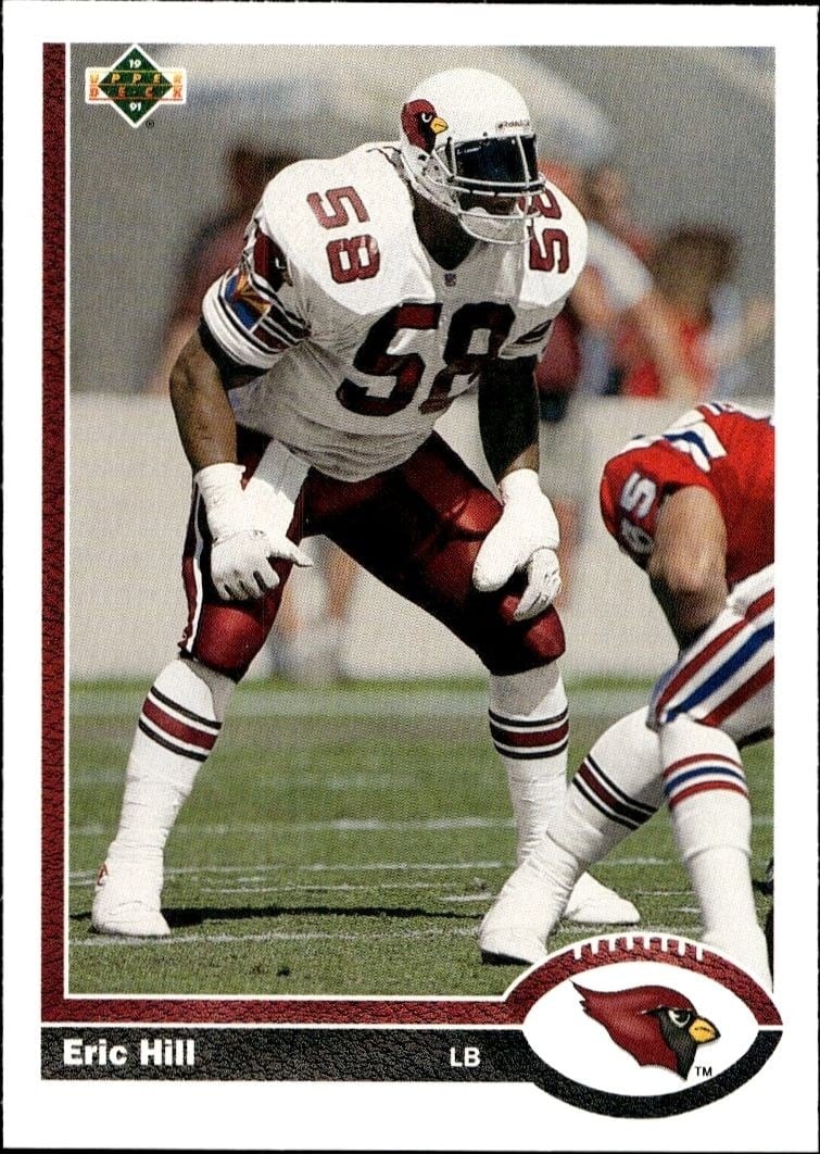 Eric Hill 1991 Upper Deck #587 Football Trading Card - Front 1991 Upper Deck Eric Hill #587 football trading card front