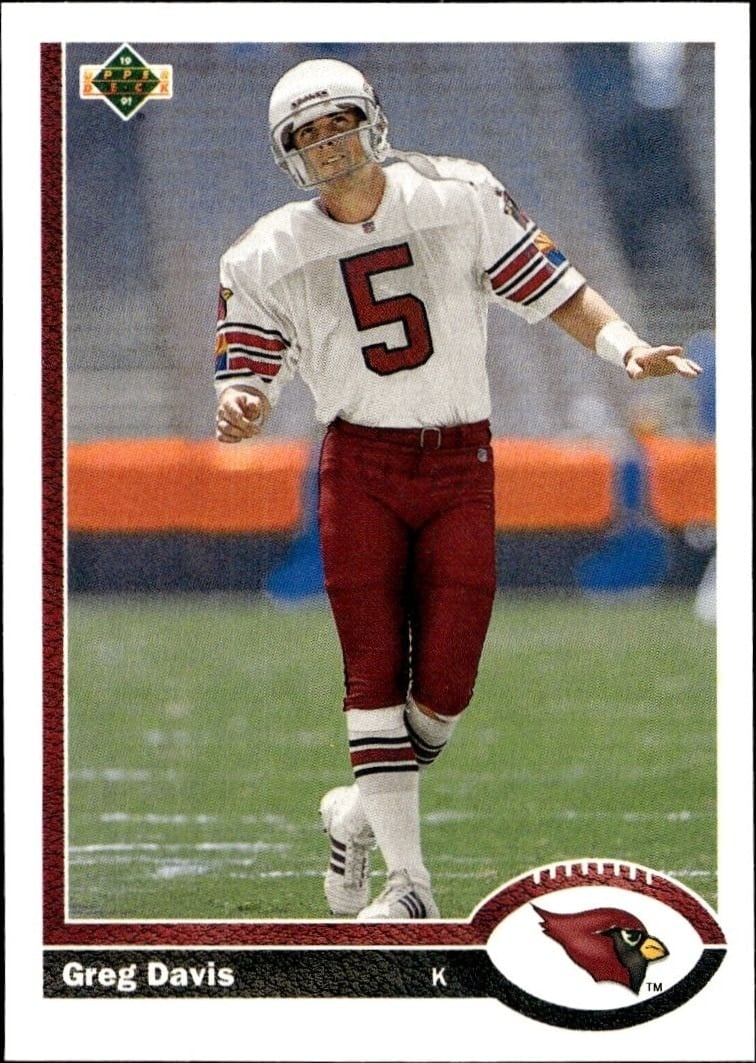 Greg Davis 1991 Upper Deck #591 Football Trading Card - Front 1991 Upper Deck Greg Davis #591 football trading card front