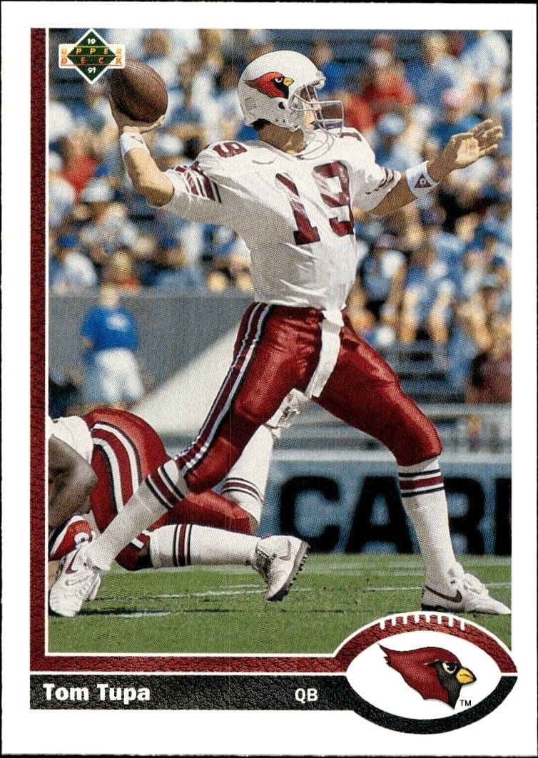 Tom Tupa 1991 Upper Deck #554 Football Trading Card - Front 1991 Upper Deck Tom Tupa #554 football trading card front