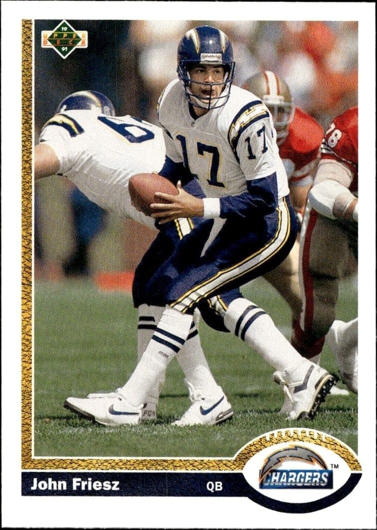 1991 Upper-Deck John Friesz #555 trading card
