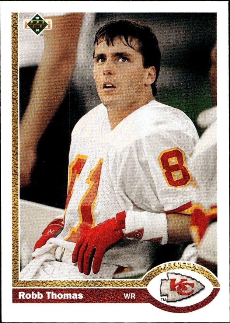 Robb Thomas 1991 Upper Deck #543 Football Trading Card - Front 1991 Upper Deck Robb Thomas #543 football trading card front