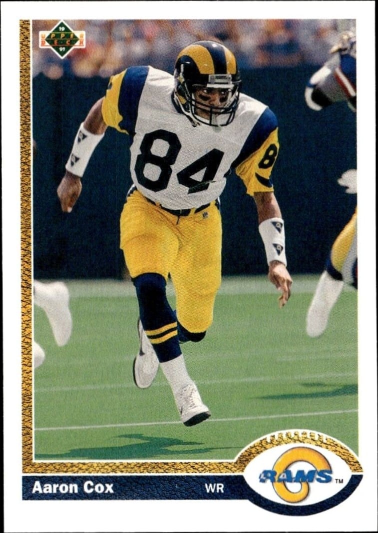 Aaron Cox 1991 Upper Deck #541 Football Trading Card - Front 1991 Upper Deck Aaron Cox #541 football trading card front