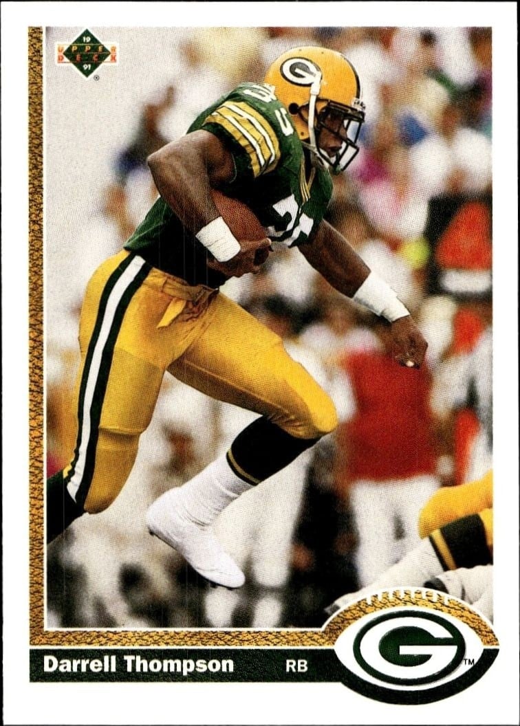 Darrell Thompson 1991 Upper Deck #672 Football Trading Card - Front 1991 Upper Deck Darrell Thompson #672 football trading card front