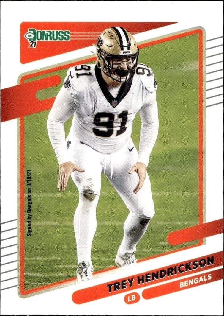 Trey Hendrickson 2021 Donruss #100 Football Trading Card - Front 2021 Donruss Trey Hendrickson #100 football trading card front