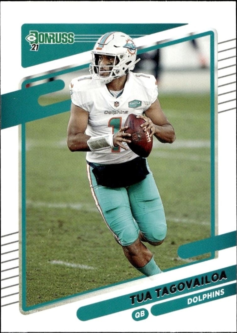 Tua Tagovailoa 2021 Donruss #61 Football Trading Card - Front 2021 Donruss Tua Tagovailoa #61 football trading card front