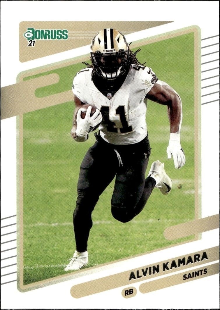 Alvin Kamara 2021 Donruss #94 Football Trading Card - Front 2021 Donruss Alvin Kamara #94 football trading card front