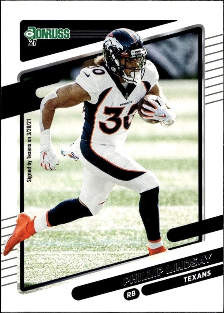 Phillip Lindsay 2021 Donruss #183 Football Trading Card - Front 2021 Donruss Phillip Lindsay #183 football trading card front