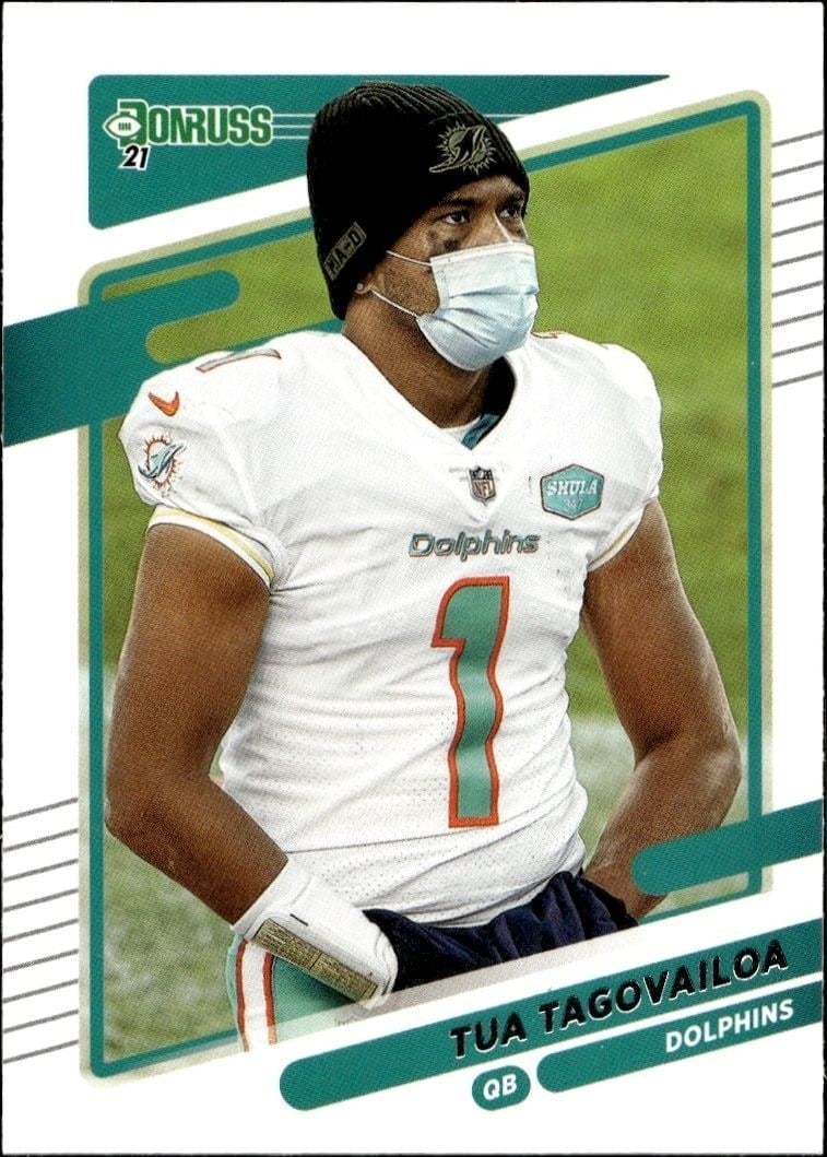 Tua Tagovailoa 2021 Donruss #61 Football Trading Card - Front 2021 Donruss Tua Tagovailoa #61 football trading card front