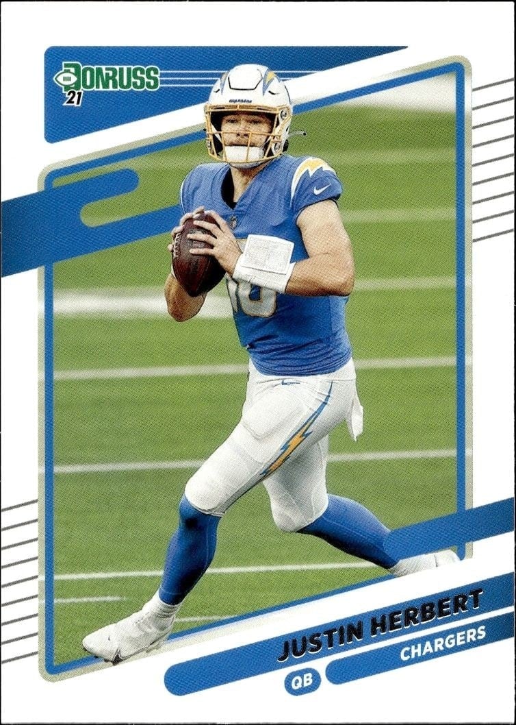 Justin Herbert 2021 Donruss #70 Football Trading Card - Front 2021 Donruss Justin Herbert #70 football trading card front