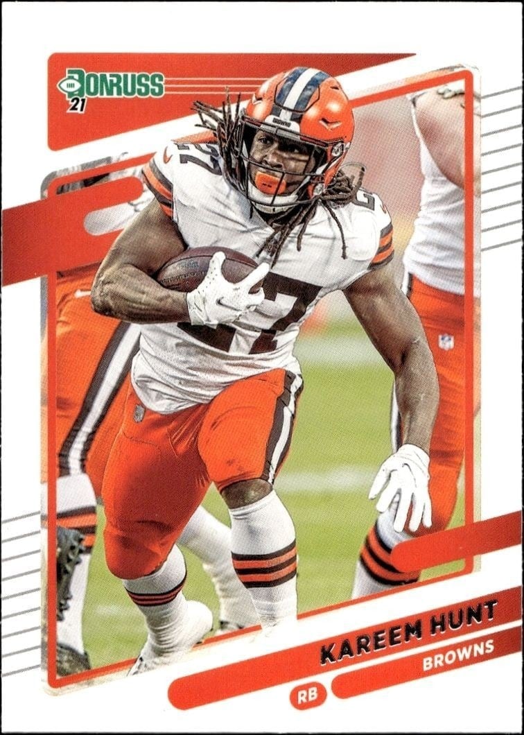 Kareem Hunt 2021 Donruss #197 Football Trading Card - Front 2021 Donruss Kareem Hunt #197 football trading card front