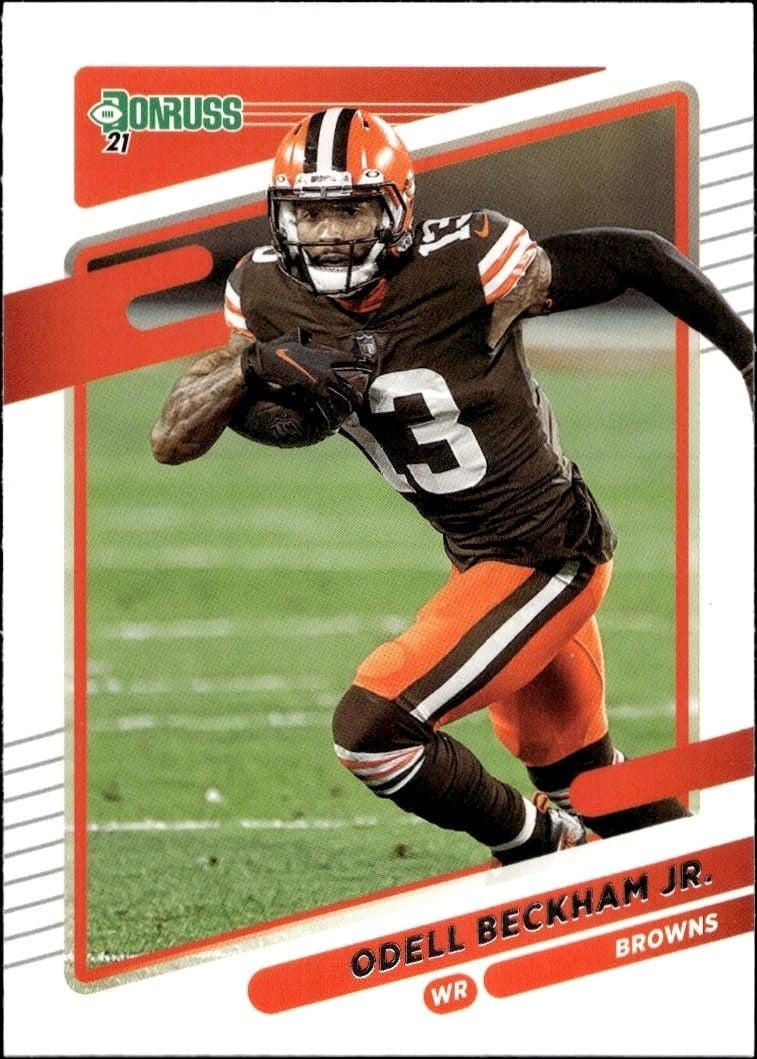Odell Beckham Jr. 2021 Donruss #198 Football Trading Card - Front 2021 Donruss Odell Beckham Jr. #198 football trading card front
