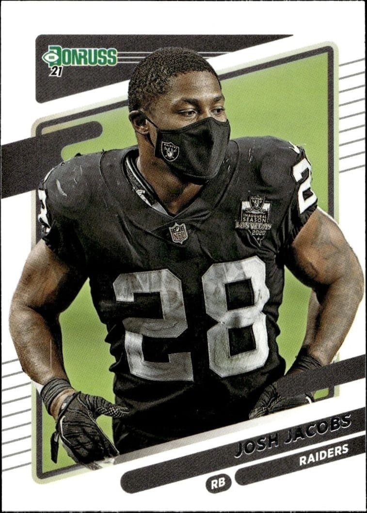 Josh Jacobs 2021 Donruss #85 Football Trading Card - Front 2021 Donruss Josh Jacobs #85 football trading card front
