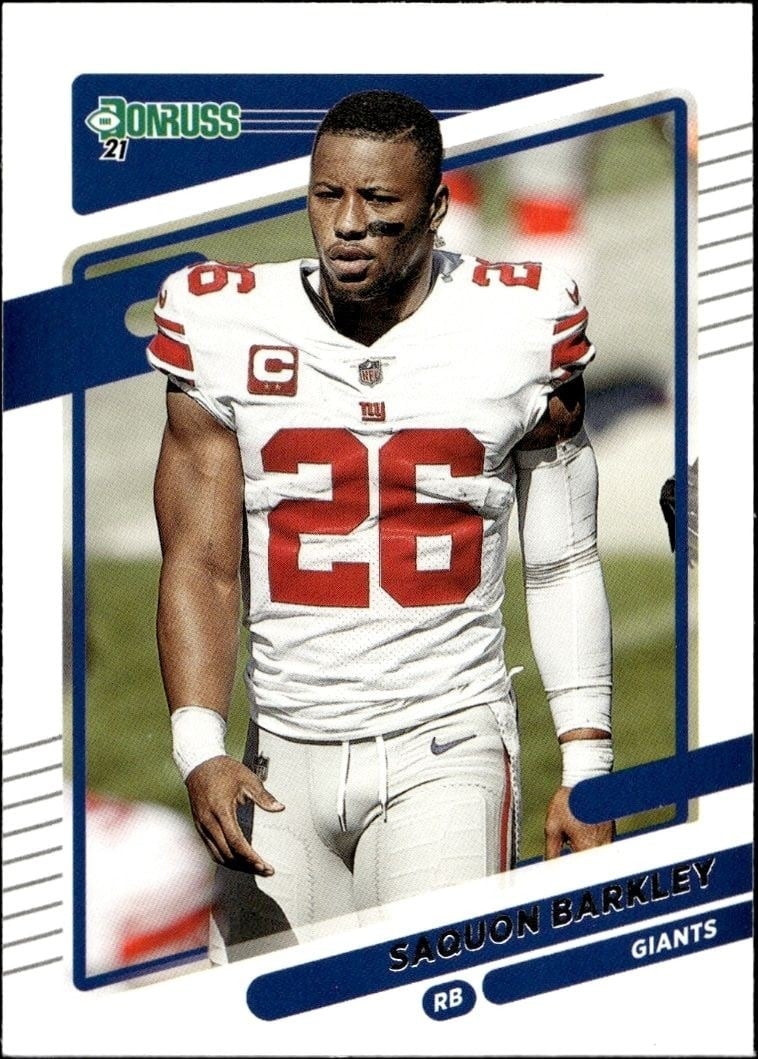 Saquon Barkley 2021 Donruss #79 Football Trading Card - Front 2021 Donruss Saquon Barkley #79 football trading card front