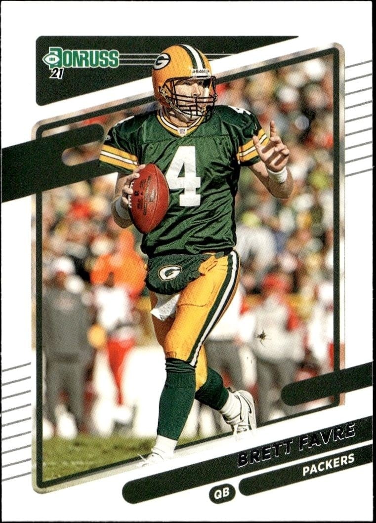 Brett Favre 2021 Donruss #156 Football Trading Card - Front 2021 Donruss Brett Favre #156 football trading card front
