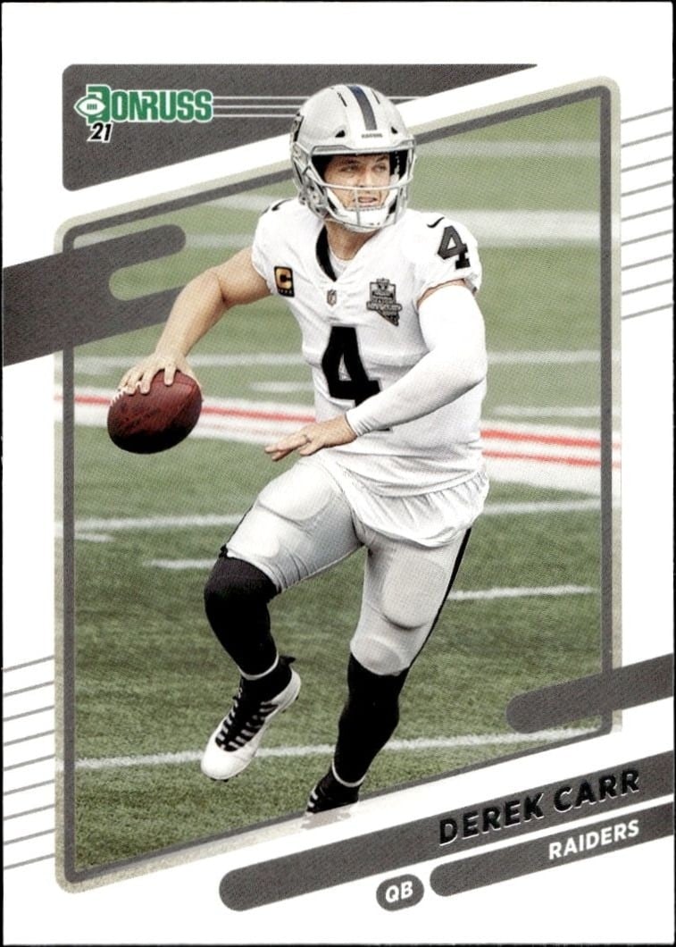 Derek Carr 2021 Donruss #86 Football Trading Card - Front 2021 Donruss Derek Carr #86 football trading card front