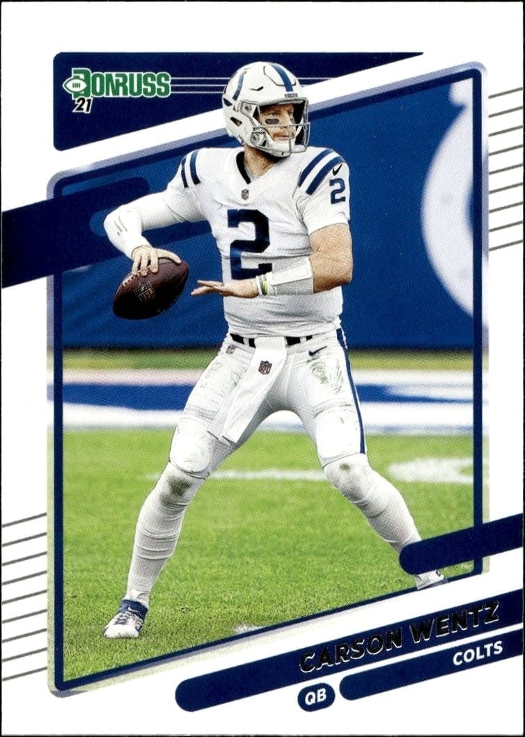 Carson Wentz 2021 Donruss #147 Football Trading Card - Front 2021 Donruss Carson Wentz #147 football trading card front