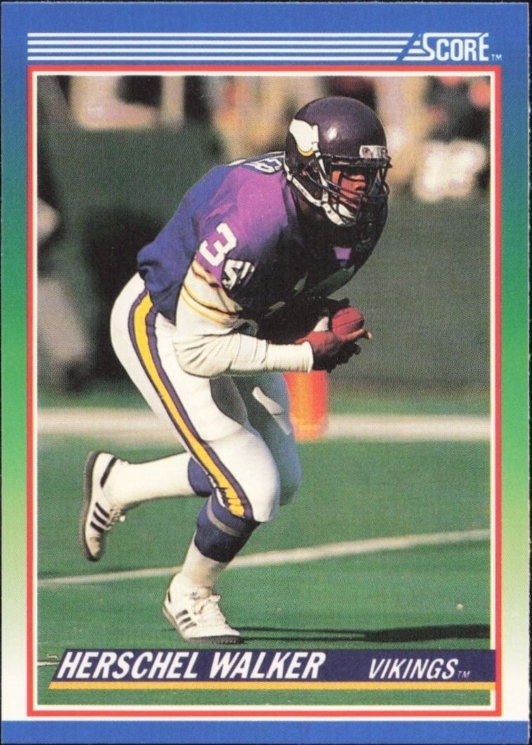 Herschel Walker 1990 Score #34 Football Trading Card - Front 1990 Score Herschel Walker #34 football trading card front