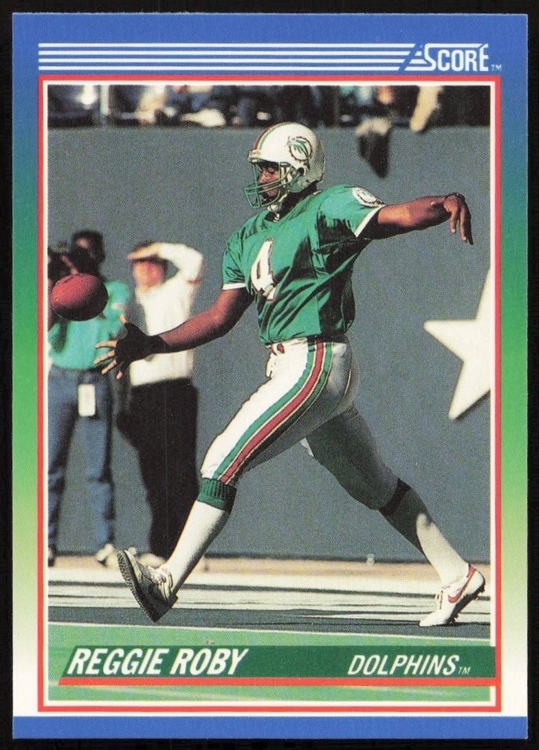 Reggie Roby 1990 Score #43 Football Trading Card - Front 1990 Score Reggie Roby #43 football trading card front