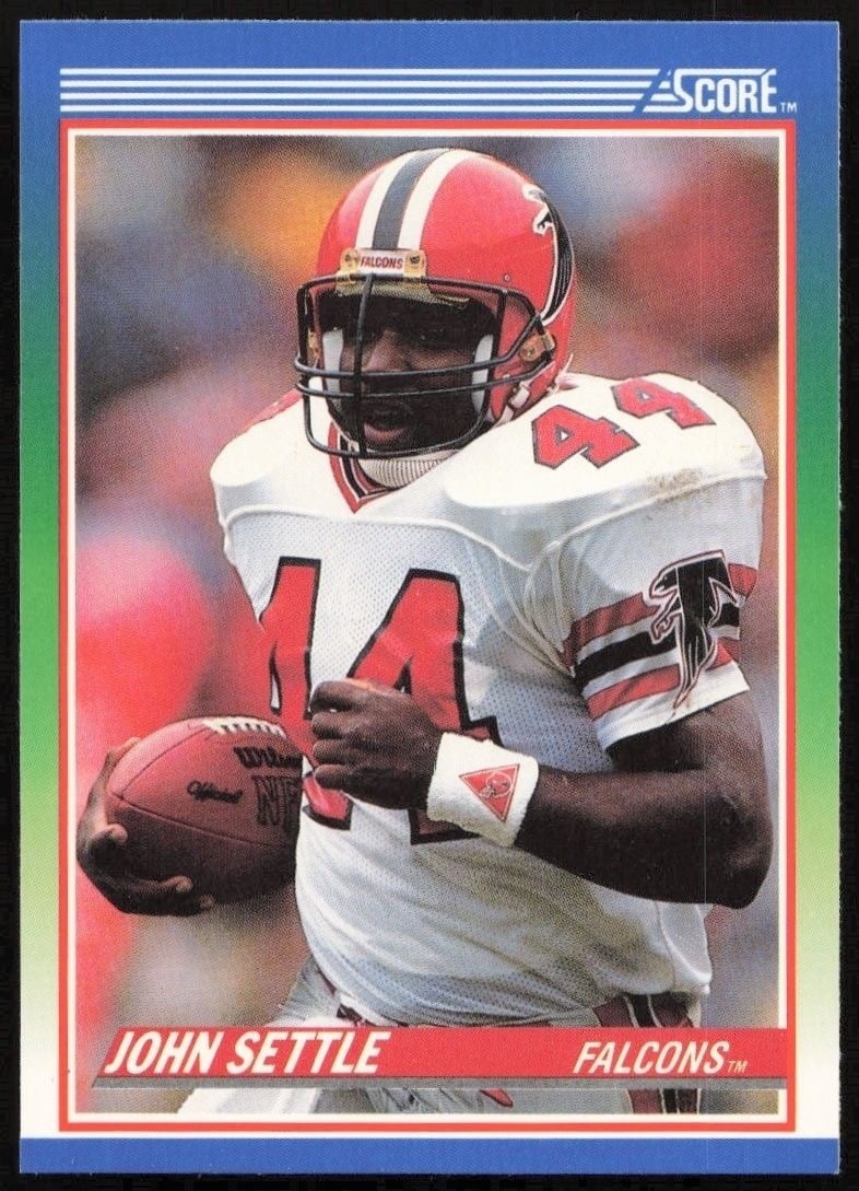 John Settle 1990 Score #14 Football Trading Card - Front 1990 Score John Settle #14 football trading card front