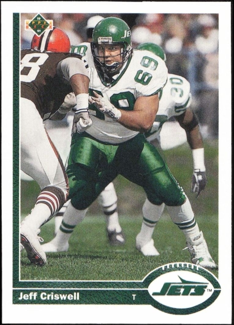 Jeff Criswell 1991 Upper Deck #689 Football Trading Card - Front 1991 Upper Deck Jeff Criswell #689 football trading card front