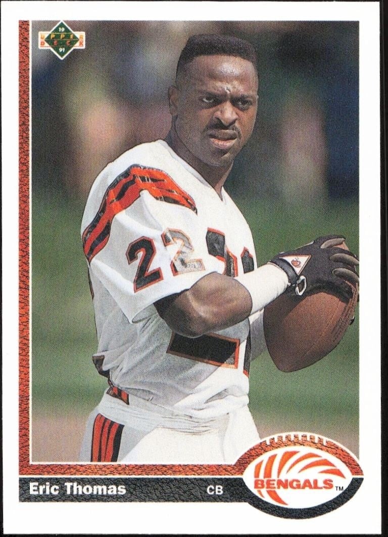 Eric Thomas 1991 Upper Deck #688 Football Trading Card - Front 1991 Upper Deck Eric Thomas #688 football trading card front