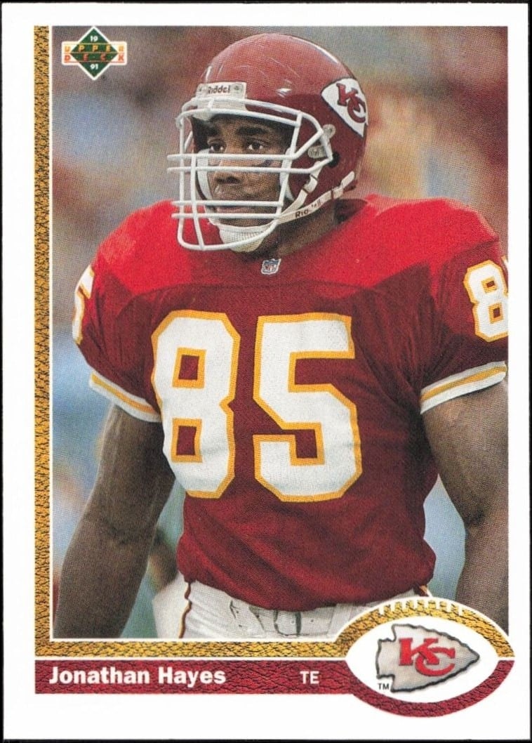 Jonathan Hayes 1991 Upper Deck #598 Football Trading Card - Front 1991 Upper Deck Jonathan Hayes #598 football trading card front