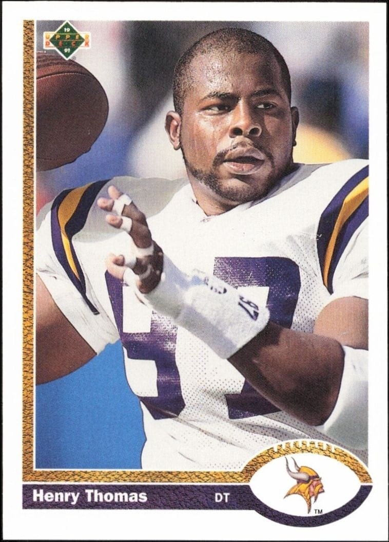 Henry Thomas 1991 Upper Deck #698 Football Trading Card - Front 1991 Upper Deck Henry Thomas #698 football trading card front