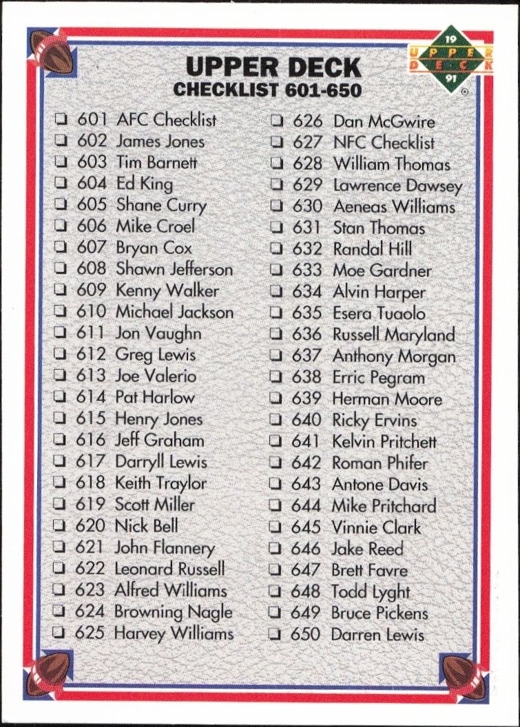 1999 Upper Deck Base Set checklist preview