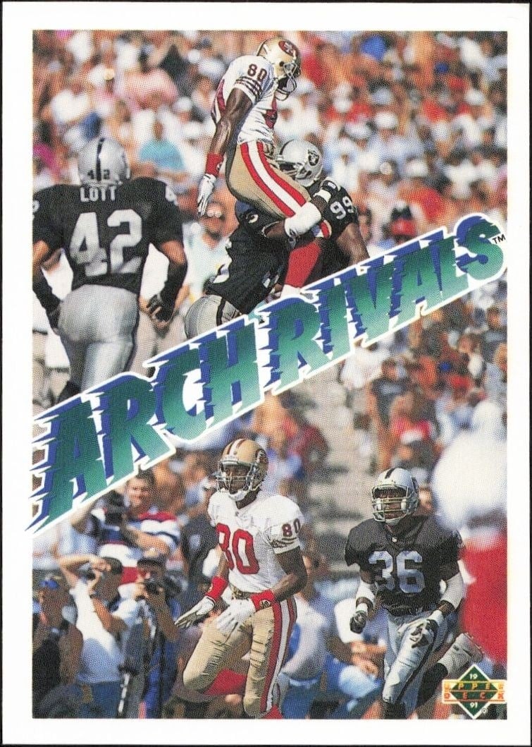 Jerry Rice 1991 Upper Deck #655 Football Trading Card - Front 1991 Upper Deck Jerry Rice #655 football trading card front