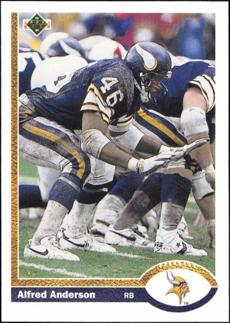 Alfred Anderson 1991 Upper Deck #666 Football Trading Card - Front 1991 Upper Deck Alfred Anderson #666 football trading card front