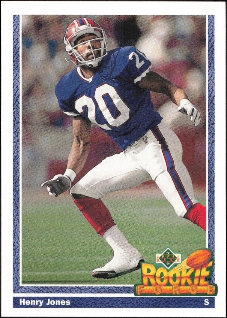 Henry Jones 1991 Upper Deck #615 Football Trading Card - Front 1991 Upper Deck Henry Jones #615 football trading card front