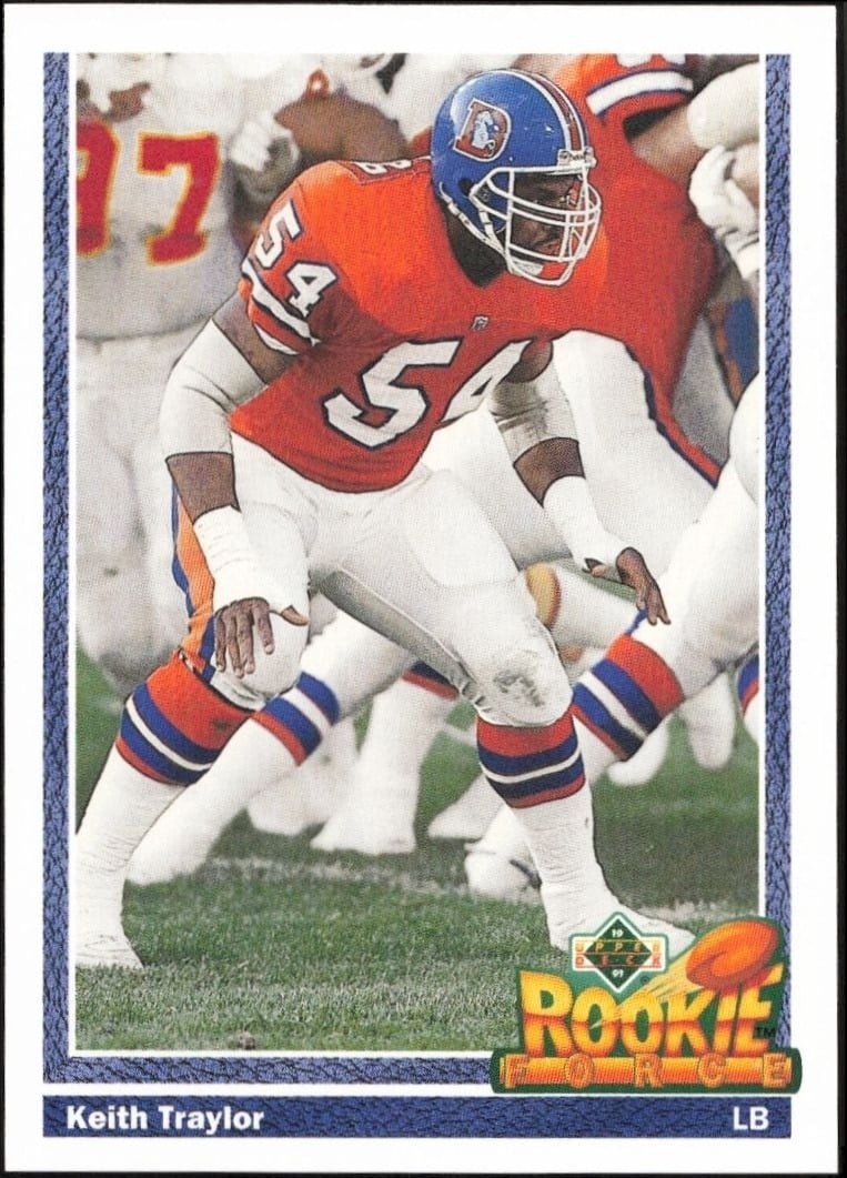Keith Traylor 1991 Upper Deck #618 Football Trading Card - Front 1991 Upper Deck Keith Traylor #618 football trading card front