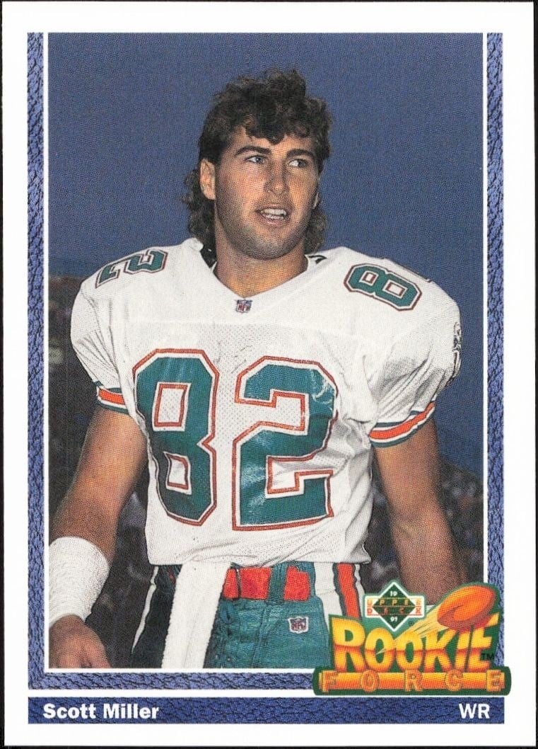 Scott Miller 1991 Upper Deck #619 Football Trading Card - Front 1991 Upper Deck Scott Miller #619 football trading card front