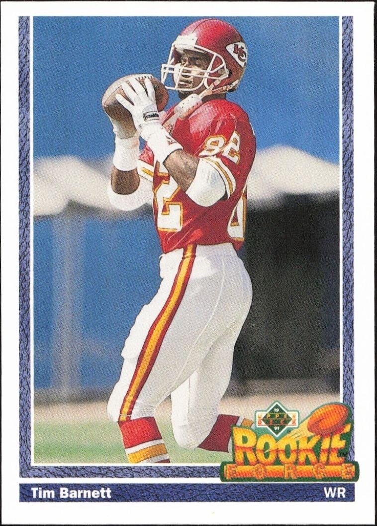 Tim Barnett 1991 Upper Deck #603 Football Trading Card - Front 1991 Upper Deck Tim Barnett #603 football trading card front