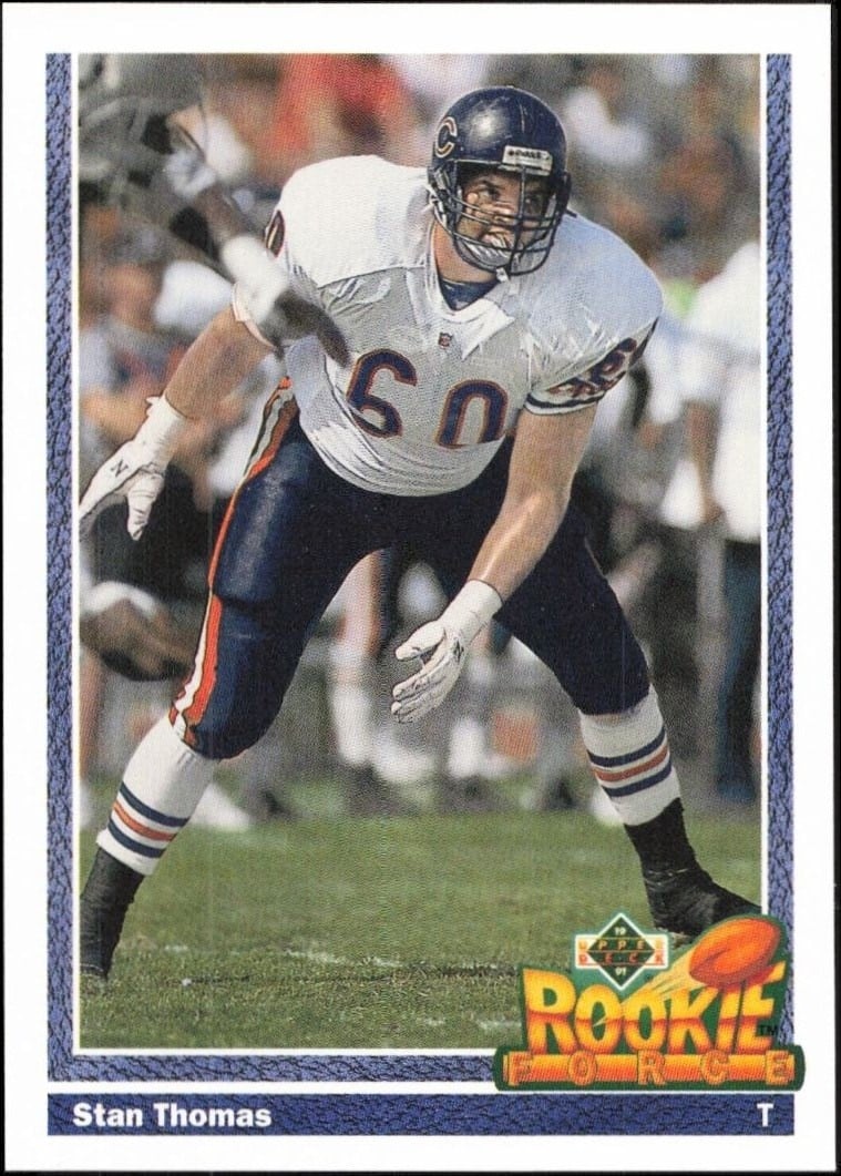 Stan Thomas 1991 Upper Deck #631 Football Trading Card - Front 1991 Upper Deck Stan Thomas #631 football trading card front