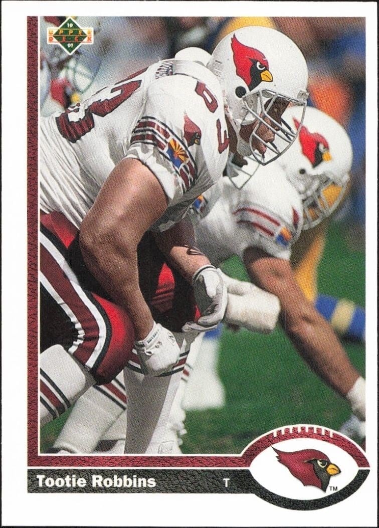 Tootie Robbins 1991 Upper Deck #595 Football Trading Card - Front 1991 Upper Deck Tootie Robbins #595 football trading card front