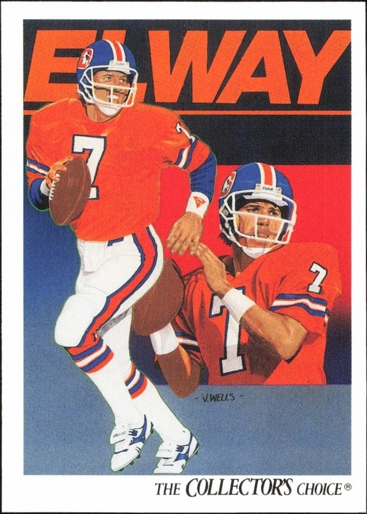 John Elway 1991 Upper Deck #75 Football Trading Card - Front 1991 Upper Deck John Elway #75 football trading card front