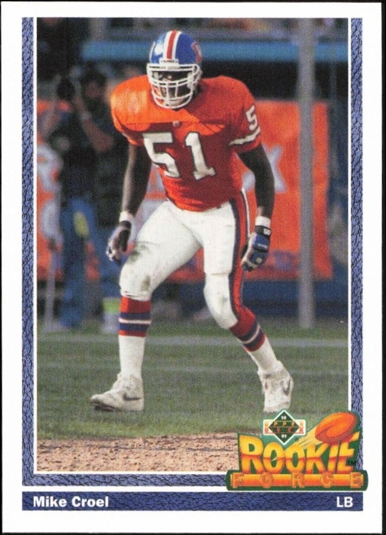 Mike Croel 1991 Upper Deck #606 Football Trading Card - Front 1991 Upper Deck Mike Croel #606 football trading card front