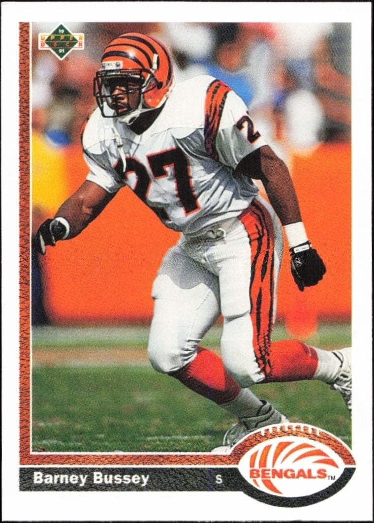 Barney Bussey 1991 Upper Deck #69 Football Trading Card - Front 1991 Upper Deck Barney Bussey #69 football trading card front
