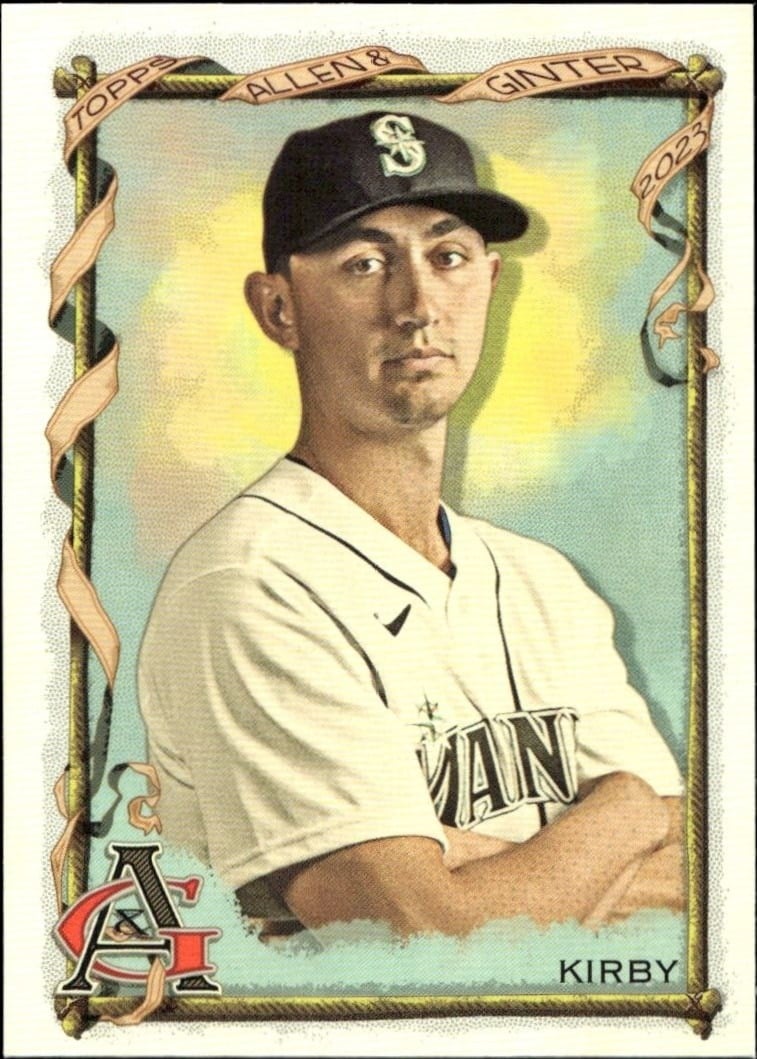 George Kirby 2023 Topps Allen & Ginter #21 Baseball Trading Card - Front 2023 Topps Allen & Ginter George Kirby #21 baseball trading card front