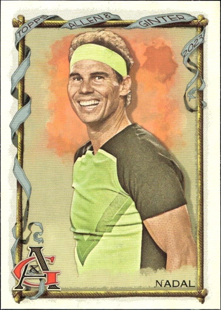 Rafael Nadal 2023 Topps Allen & Ginter #249 Baseball Trading Card - Front 2023 Topps Allen & Ginter Rafael Nadal #249 baseball trading card front