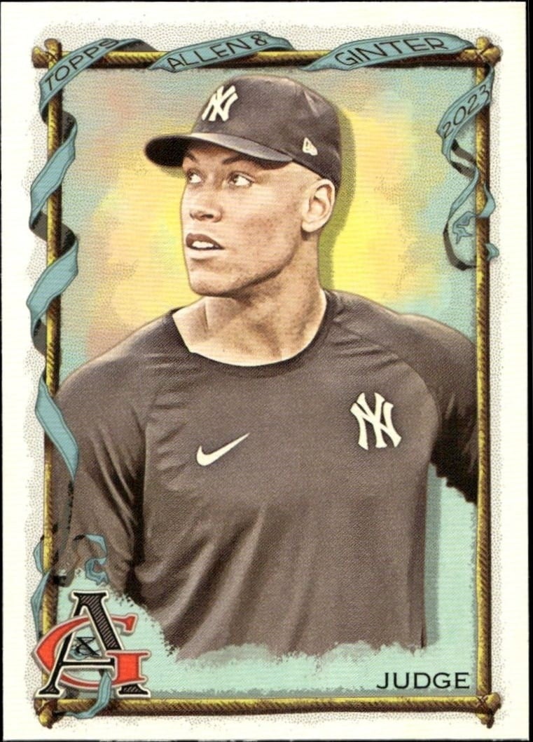 Aaron Judge 2023 Topps Allen & Ginter #381 Baseball Trading Card - Front 2023 Topps Allen & Ginter Aaron Judge #381 baseball trading card front