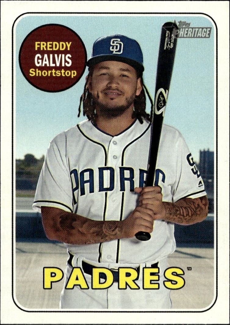 2018 Topps Heritage High Number Freddy Galvis #595 trading card