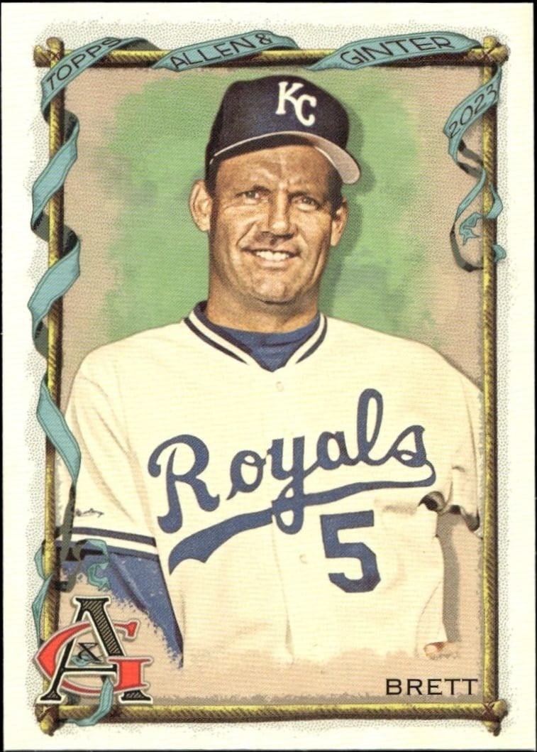 George Brett 2023 Topps Allen & Ginter #79 Baseball Trading Card - Front 2023 Topps Allen & Ginter George Brett #79 baseball trading card front