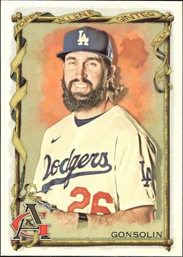 Tony Gonsolin 2023 Topps Allen & Ginter #197 Baseball Trading Card - Front 2023 Topps Allen & Ginter Tony Gonsolin #197 baseball trading card front