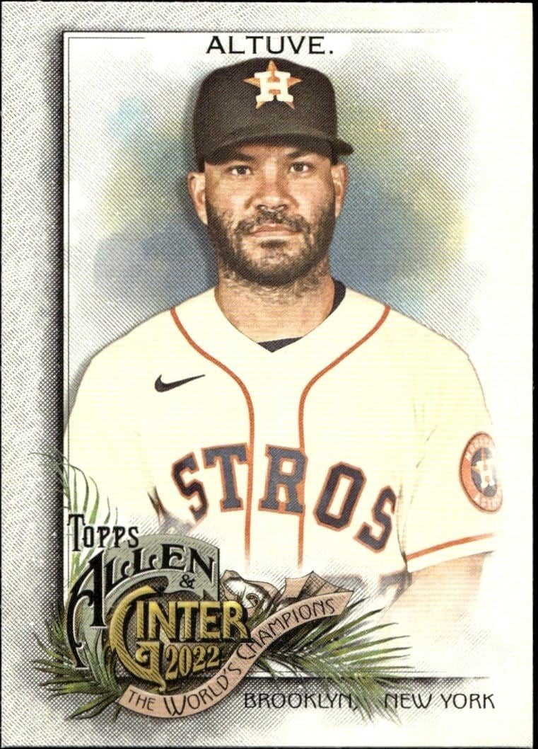 Jose Altuve 2022 Topps Allen & Ginter #96 Baseball Trading Card - Front 2022 Topps Allen & Ginter Jose Altuve #96 baseball trading card front