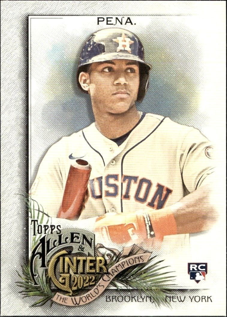 Jeremy Pena 2022 Topps Allen & Ginter #349 Baseball Trading Card - Front 2022 Topps Allen & Ginter Jeremy Pena #349 baseball trading card front